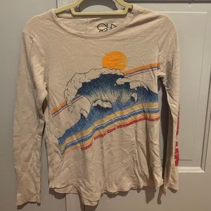 Chaser Tan Surf Rincon Long Sleeve T Size S